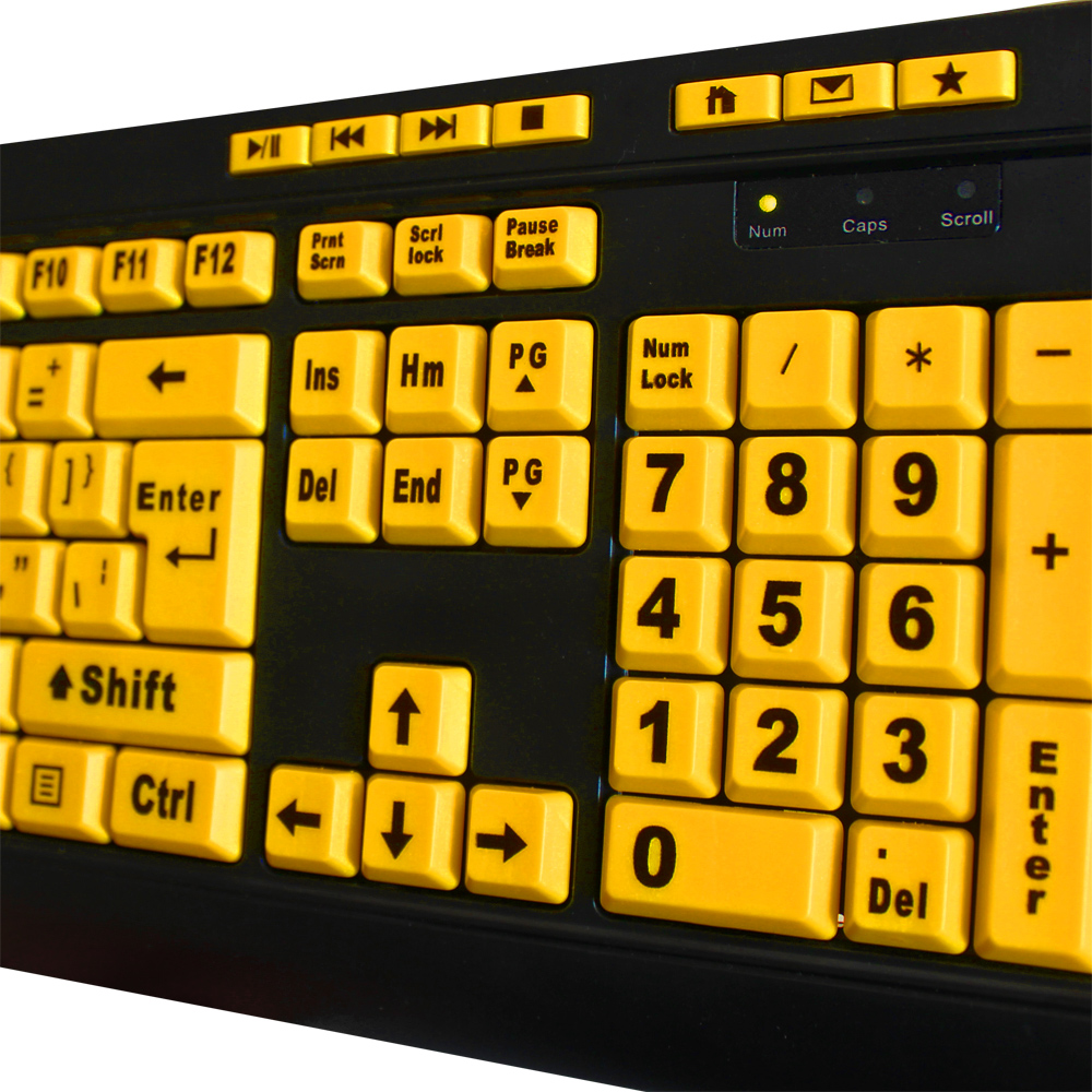 Luminous 4X Large Print Multimedia Desktop Keyboard - Adesso Inc 
